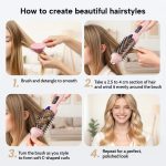 Smoothing, curling and volumising thermal brush with LED display