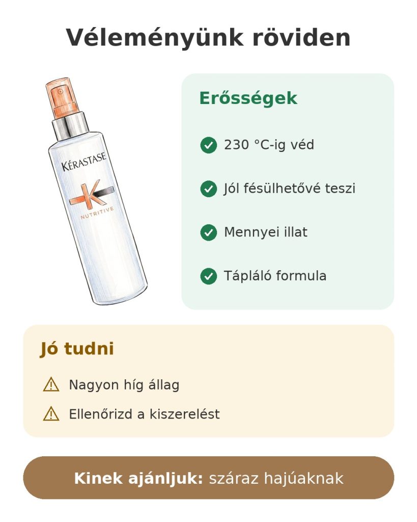 Véleményünk röviden: hővédő spray Kérastase Nutritive – erősségek és tudnivalók