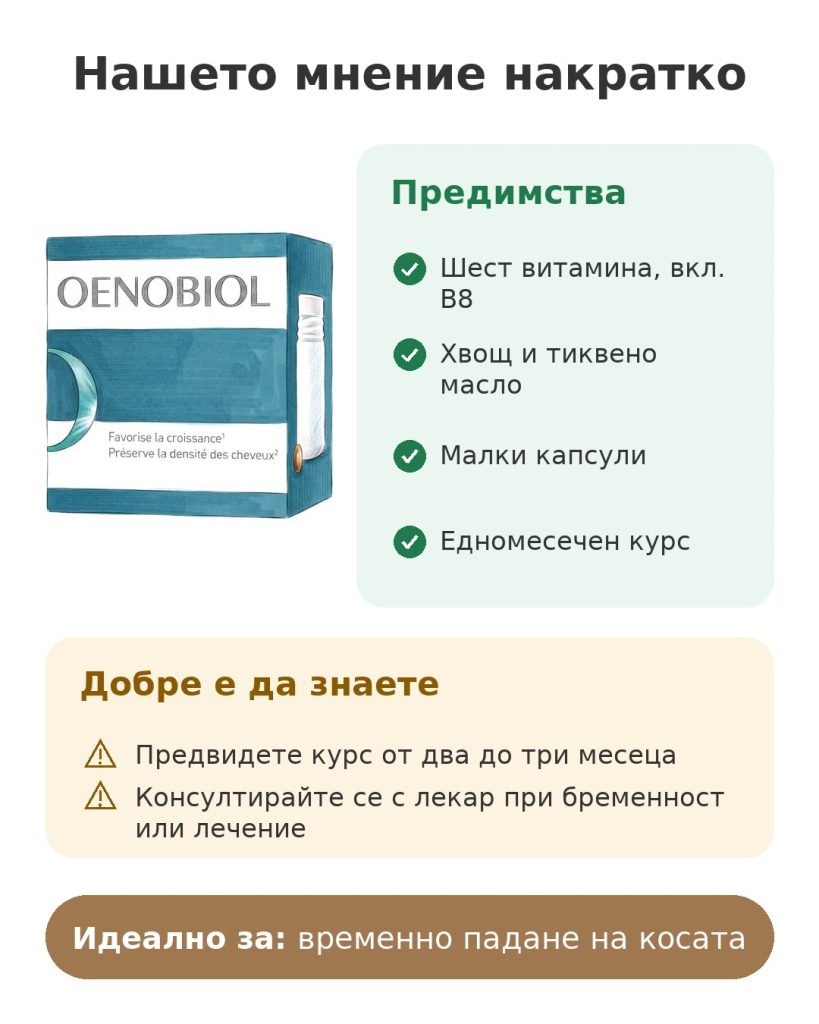 Нашето мнение накратко за хранителна добавка Oenobiol Hair Expert