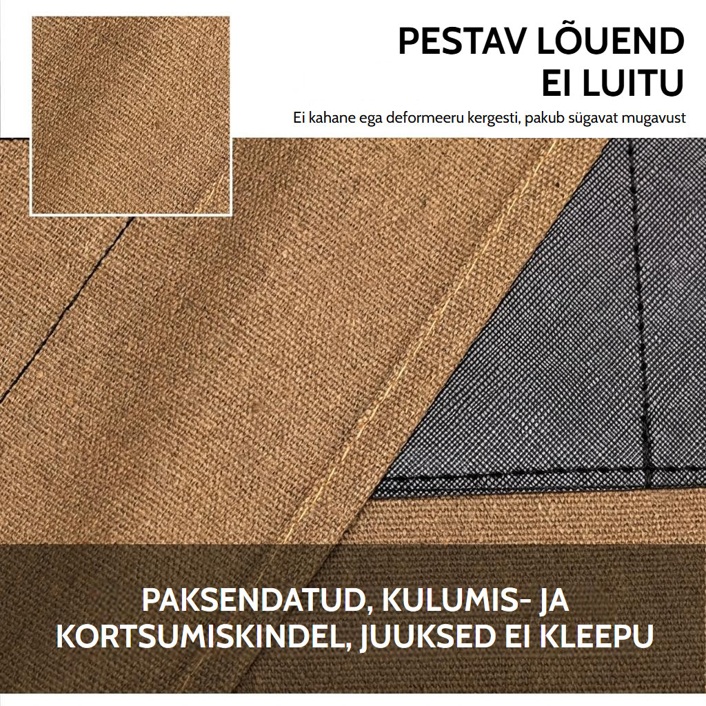Puuvillasest lõuendist habemeajaja põll reguleeritavate ristuvate õlarihmadega
