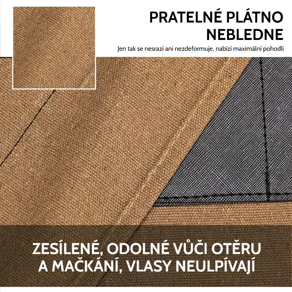 Holičská zástěra z bavlněného plátna s nastavitelnými zkříženými ramínky