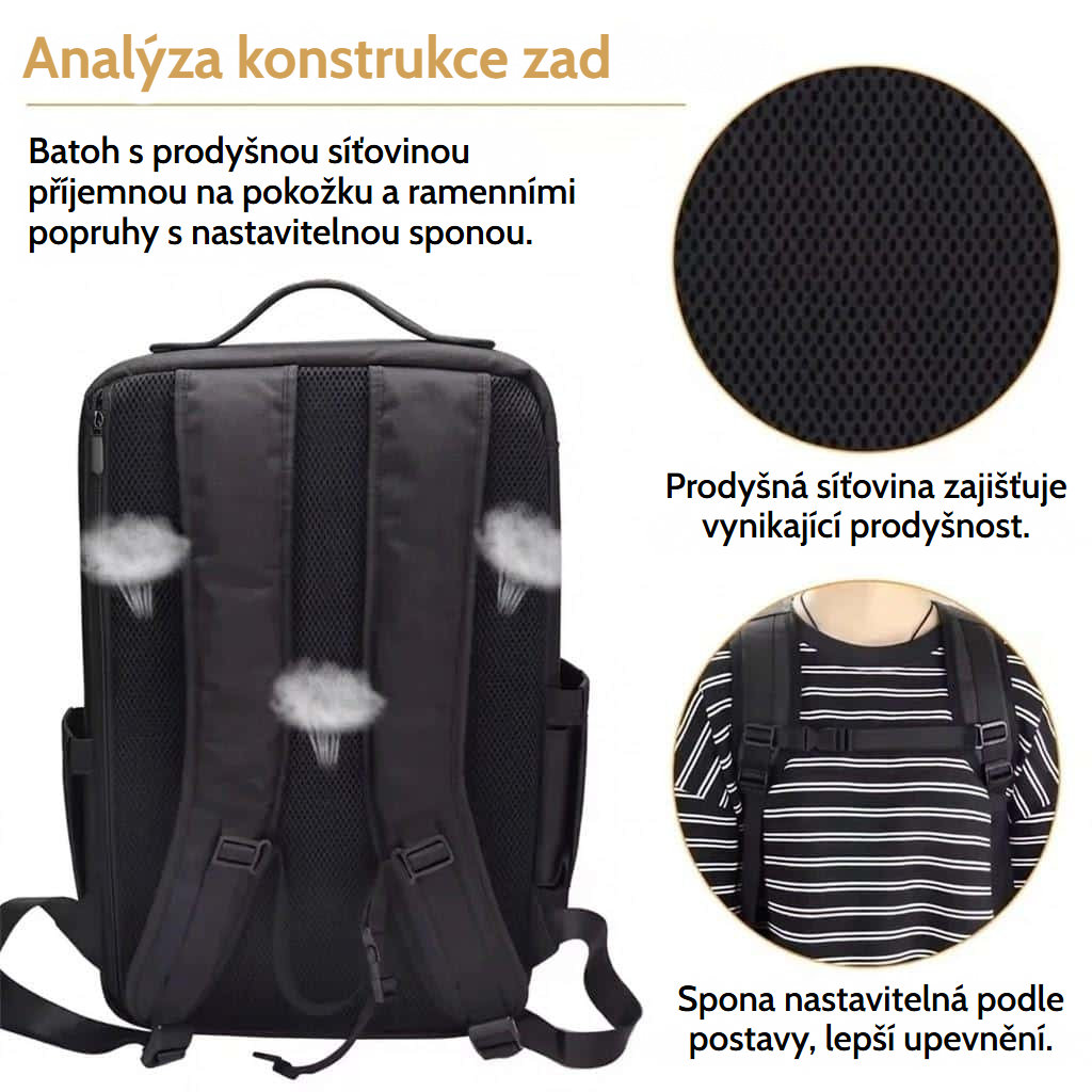 Profesionální batoh na make-up a kadeřnické nástroje s nastavitelnými přihrádkami