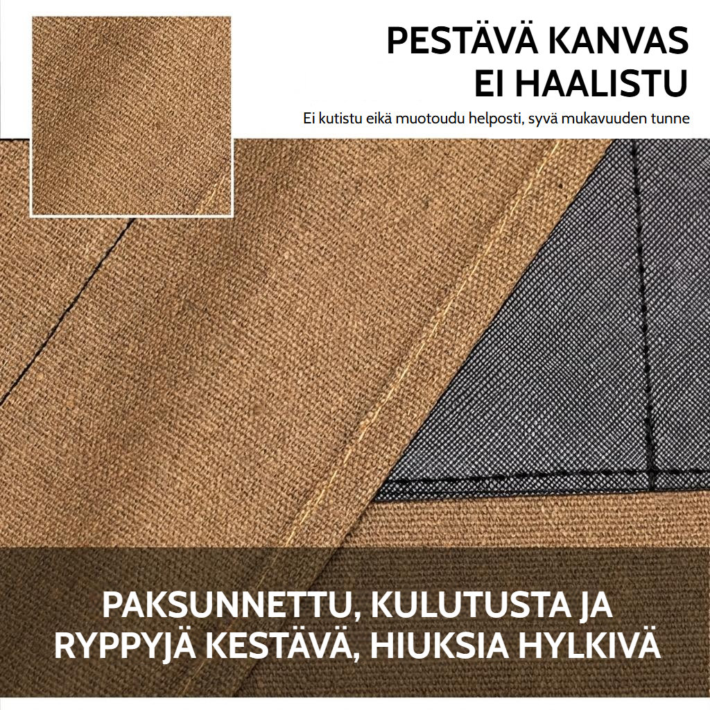 Puuvillakankainen parturin esiliina säädettävillä ristikkäisillä olkaimilla