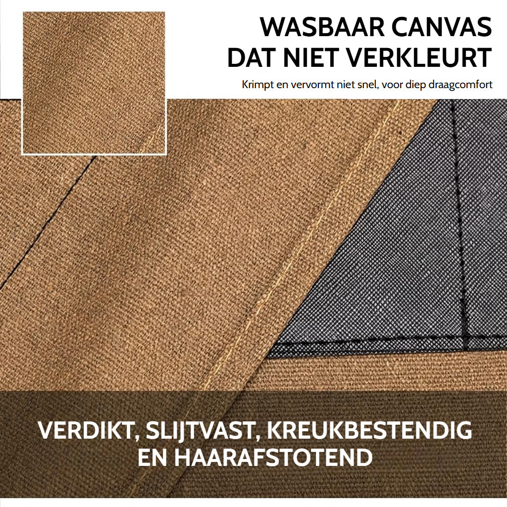 Barbiersschort van katoenen canvas met verstelbare gekruiste bretels