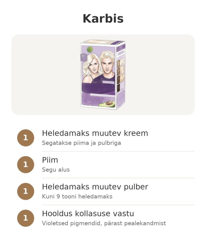 Karbis: Garnier Nutrisse juuksete heleduse komplekt kreemi, piima, pulbri ja kollasuse vastu hooldusega