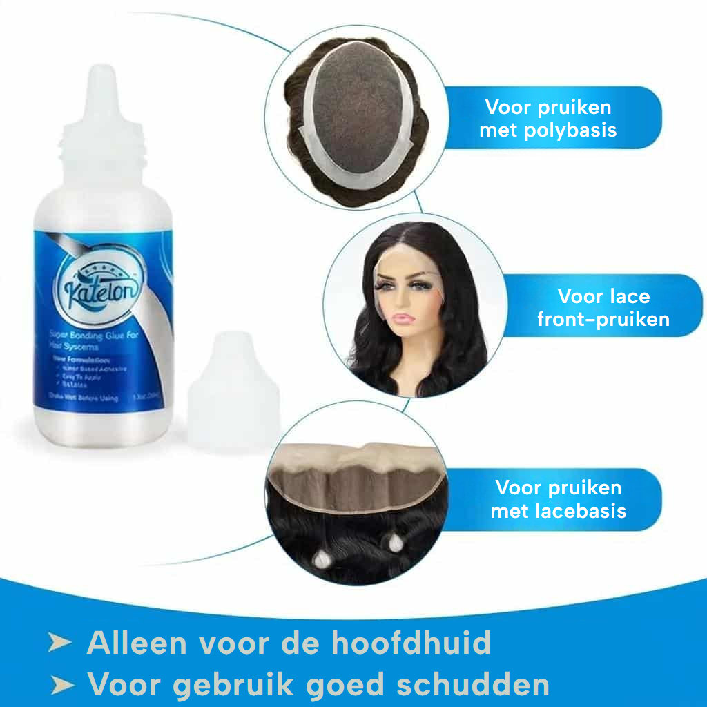 Onderhoudsset voor pruiken met was, pruikkappen en oplosmiddel