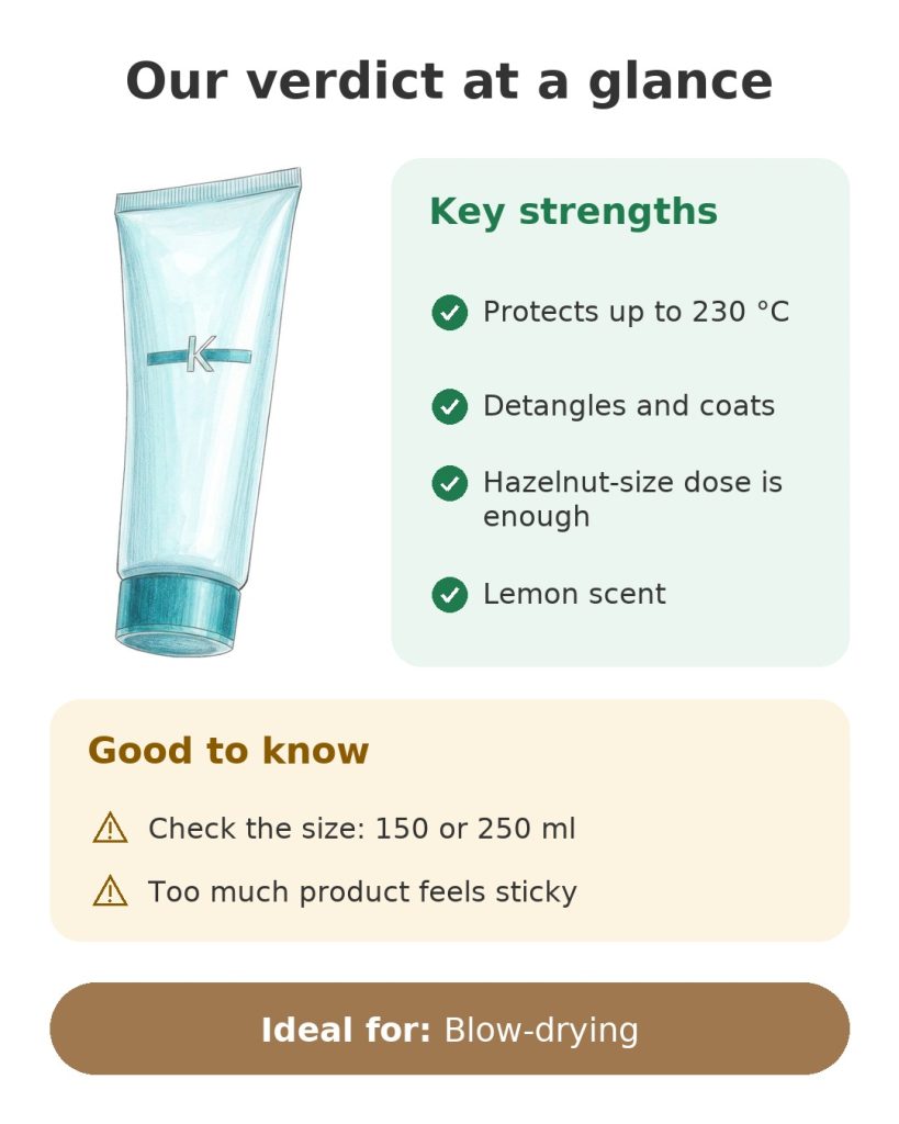 Our verdict at a glance on the Kérastase heat protection treatment