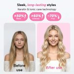 Smoothing, curling and volumising thermal brush with LED display