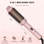 3 az 1-ben kerámia kerek fűthető hajkefe LCD-kijelzővel