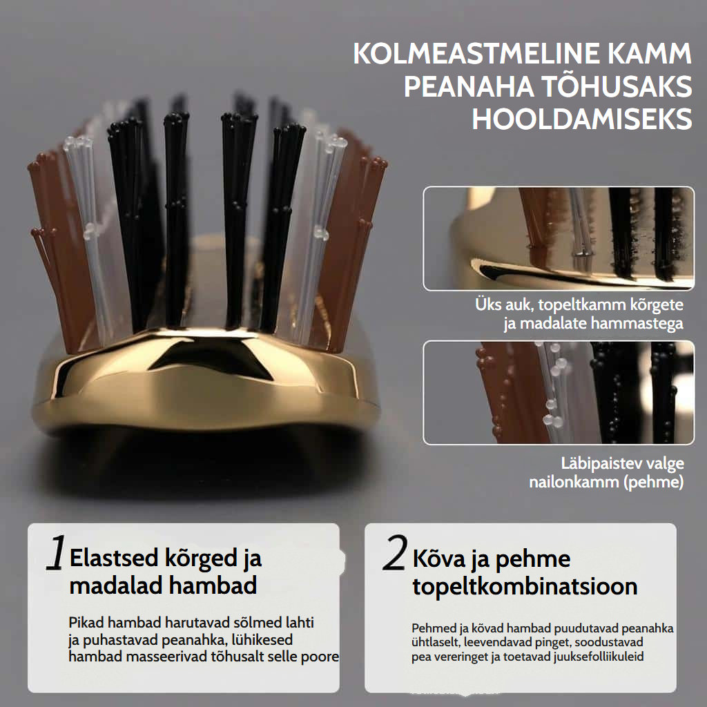 Roosa peanaha massaažihari antistaatiliste nailonogadega