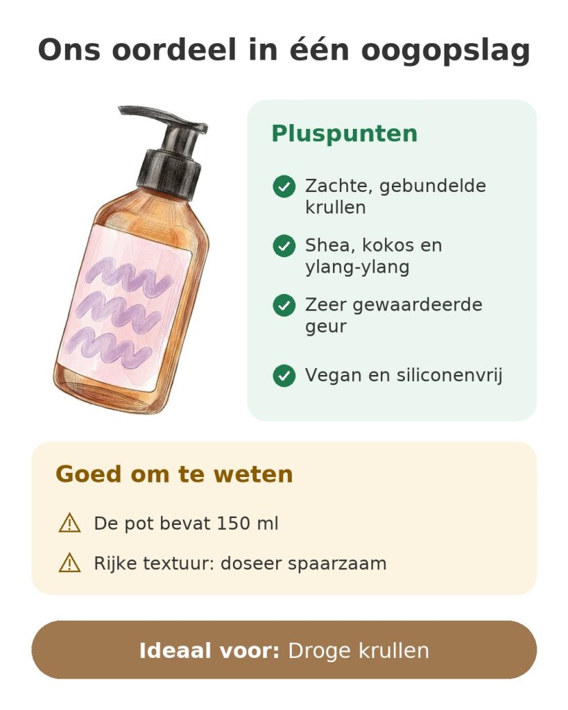 Ons oordeel in één oogopslag over de krulcrème met shea en kokos