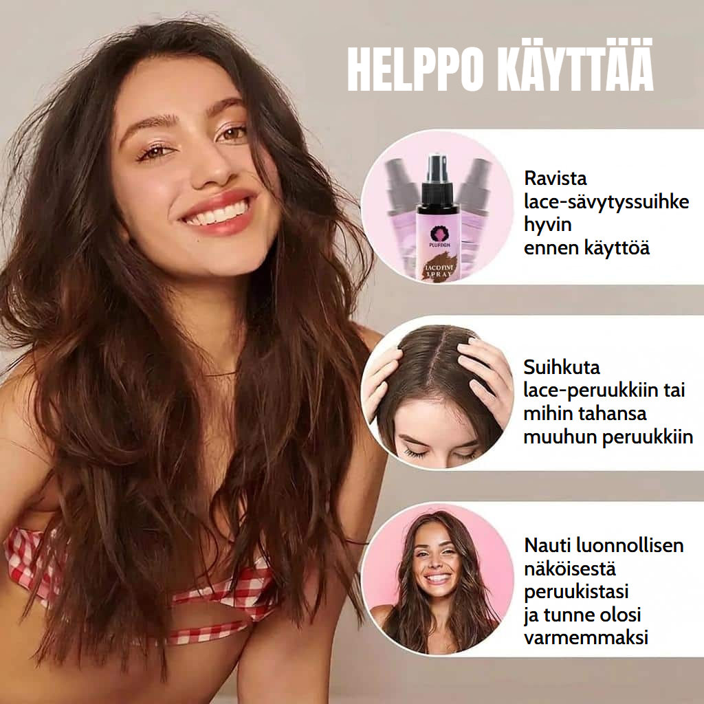 Peruukin hoitosarja vahalla, peruukkiverkoilla ja liimanpoistoaineella