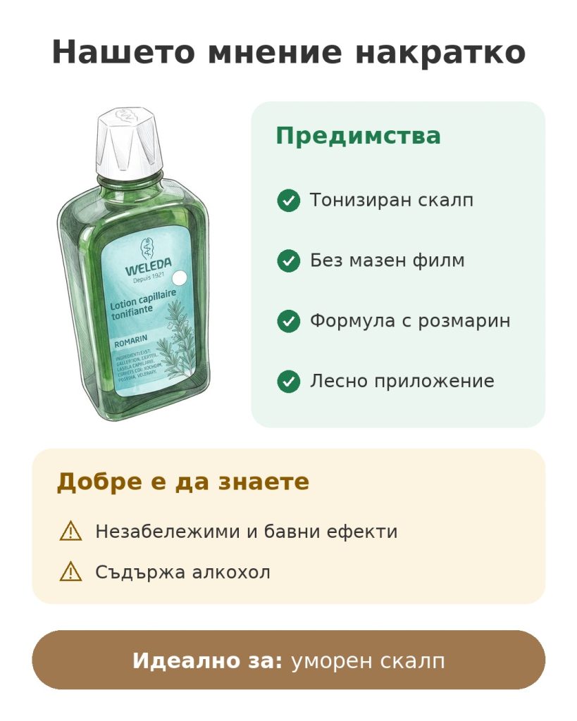 Лосион за коса с розмарин Weleda 100 мл Нашето мнение накратко за лосиона Weleda с розмарин