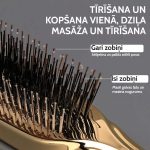 Rozā galvas ādas masāžas suka ar antistatiskiem neilona zobiņiem