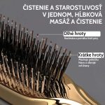 Ružová masážna kefa na pokožku hlavy s antistatickými nylonovými hrotmi