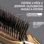 Růžový masážní kartáč na pokožku hlavy s antistatickými nylonovými hroty