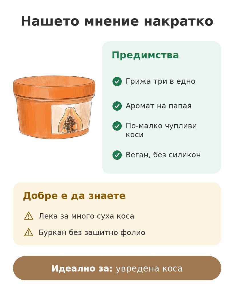 Нашето мнение накратко за маска за коса Garnier с папая