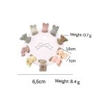 Set of 10 decorative hair clips with fun shapes for children