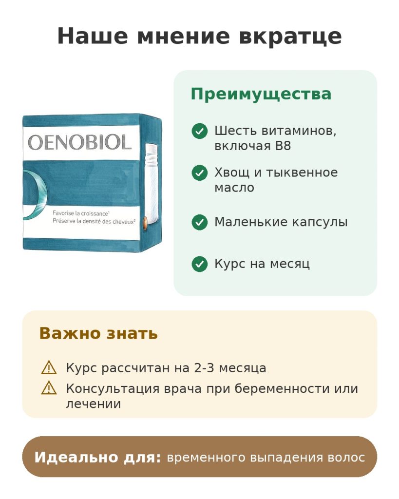 Наше мнение вкратце о добавках Oenobiol Hair Expert
