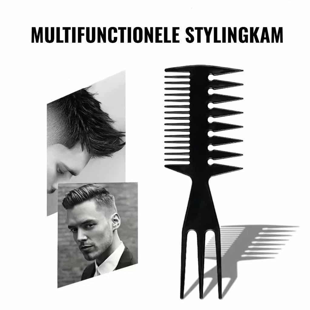 Multifunctionele dubbelzijdige stylingkam met fijne en brede tanden voor ontwarren en stylen