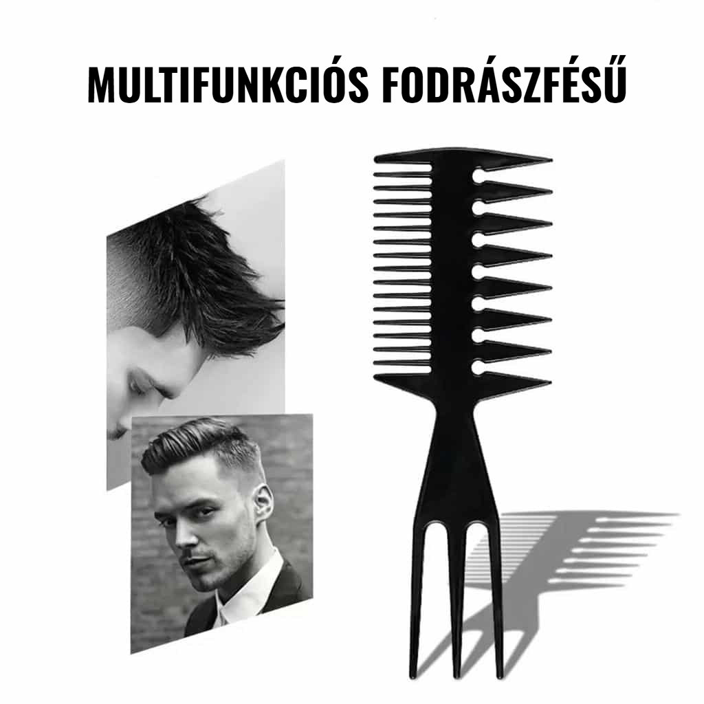Többfunkciós, kétoldalas hajformázó fésű vékony és széles fogakkal a kibontáshoz és formázáshoz