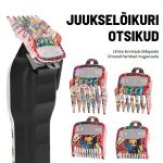 Mitmevärviliste mustritega juukselõikusmasina juhtkammide komplekt