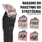 Zestaw nasadek do maszynki z wielokolorowymi wzorami