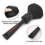 Professional black barber brush for removing cut hair