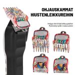 Trimmerin kiinnityskampasarja monivärikuvioilla