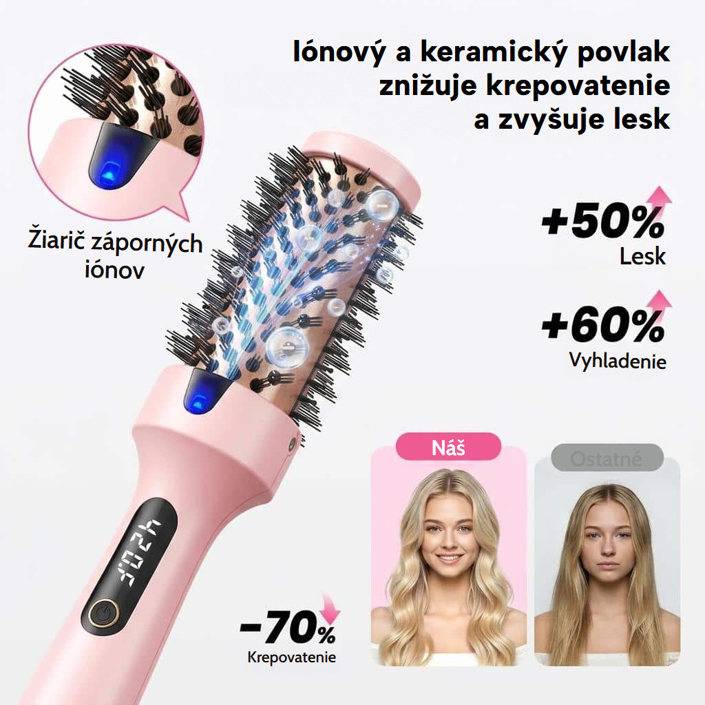 Termokefa na vyhladzovanie, kučerenie a objem s LED displejom