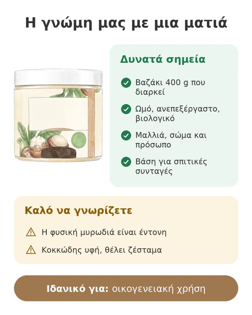 Η γνώμη μας με μια ματιά για το ωμό βούτυρο shea, με τα δυνατά σημεία και όσα πρέπει να ξέρετε