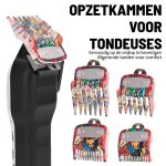 Set opzetkammen voor tondeuse met meerkleurige motieven