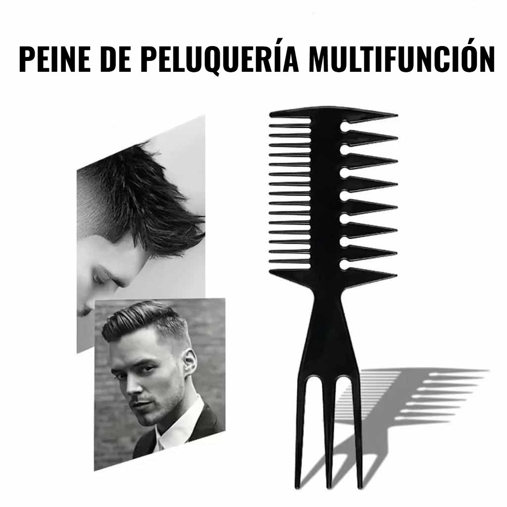 Peine de peinado multifunción de doble cara con dientes finos y anchos para desenredar y peinar