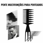 Pente de penteado multifuncional de dupla face com dentes finos e largos para desembaraçar e pentear