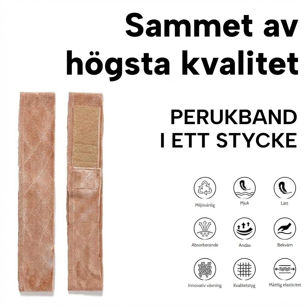 Halkfritt perukband med justerbar kardborre