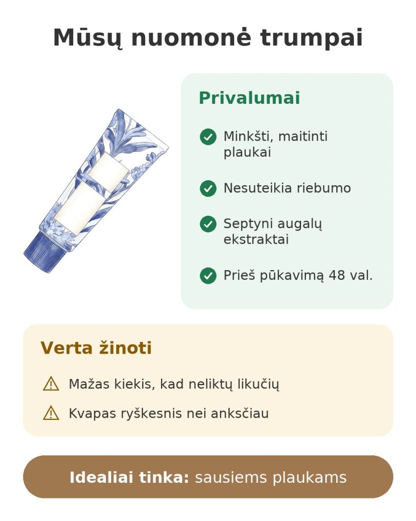 Kremas Phyto 7 Elixir sausiems plaukams 50 ml Mūsų nuomonė trumpai apie Phyto 7 Elixir su septyniais augalų ekstraktais sausiems plaukams