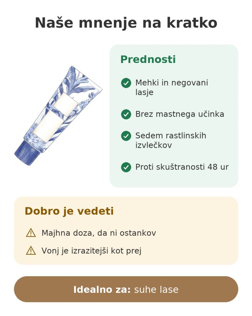 Krema Phyto 7 Elixir za suhe lase 50 ml Naše mnenje na kratko o Phyto 7 Elixirju s sedmimi rastlinskimi izvlečki za suhe lase
