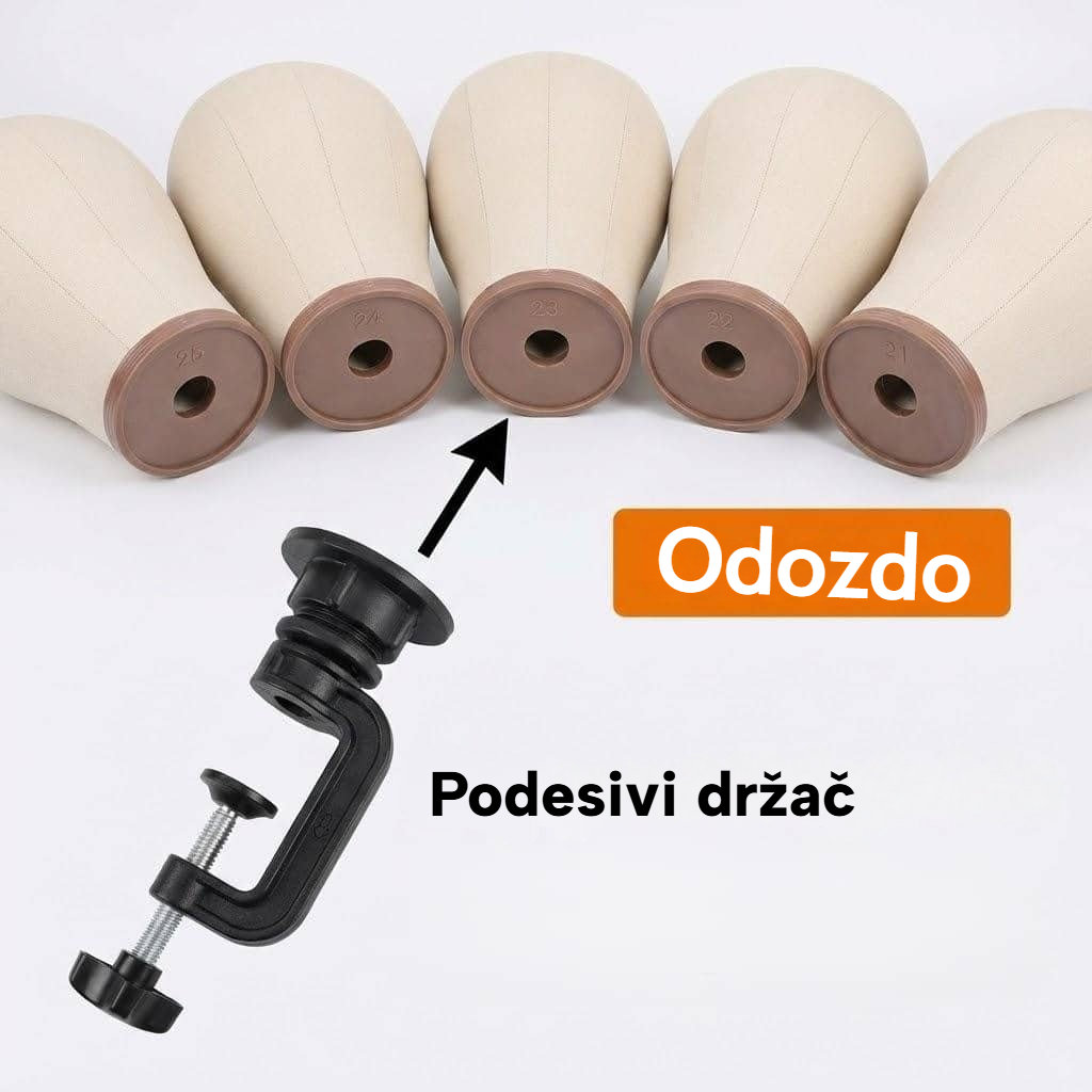 Komplet nosača glave za perike s dodacima