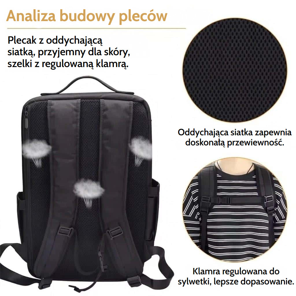 Profesjonalny plecak do makijażu i narzędzi fryzjerskich z regulowanymi przegrodami