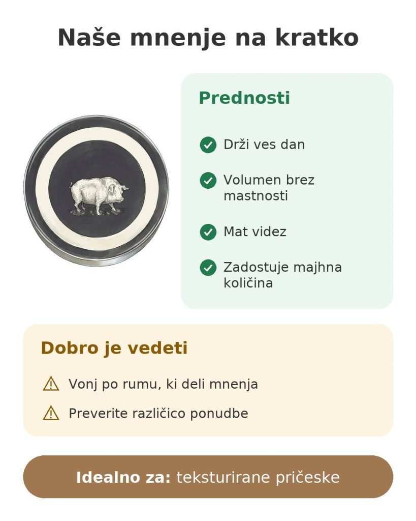 Naše mnenje na kratko o pomadi za oblikovanje Reuzel z mat videzom