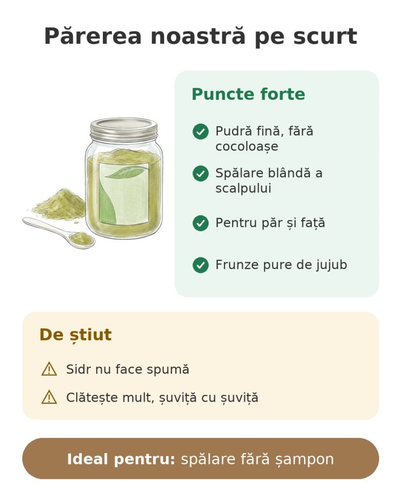Pudră de sidr ETC Cosmetic's 100 g Părerea noastră pe scurt despre pudra de sidr din frunze pure de jujub pentru spălarea părului