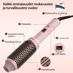 Keraaminen lämmitettävä 3-in-1-pyöröharja LCD-näytöllä