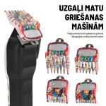 Matu griežamās mašīnītes uzgaļu komplekts ar daudzkrāsainiem motīviem