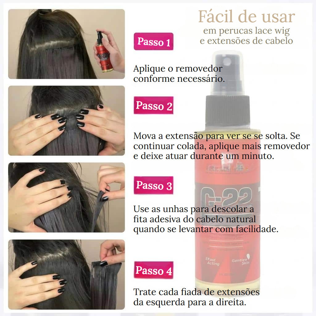 Spray removedor para perucas e extensões capilares