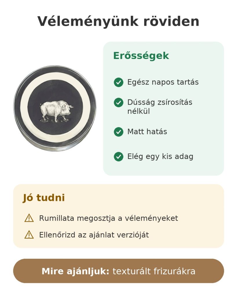 Reuzel Extreme Hold Matte pomádé Véleményünk röviden: Reuzel matt hatású hajformázó pomádé egész napos tartással