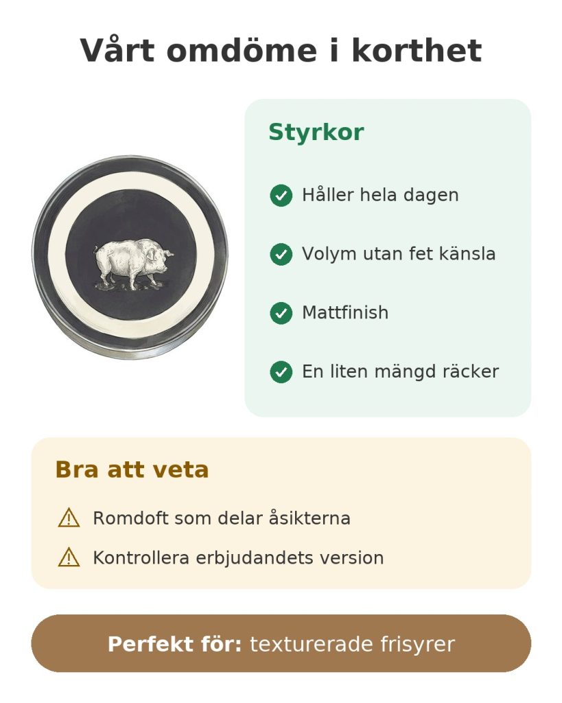 Vårt omdöme i korthet om Reuzels stylingpomada med mattfinish