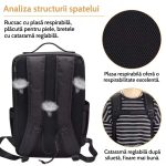 Rucsac profesional pentru machiaj și unelte de coafat, cu compartimente ajustabile