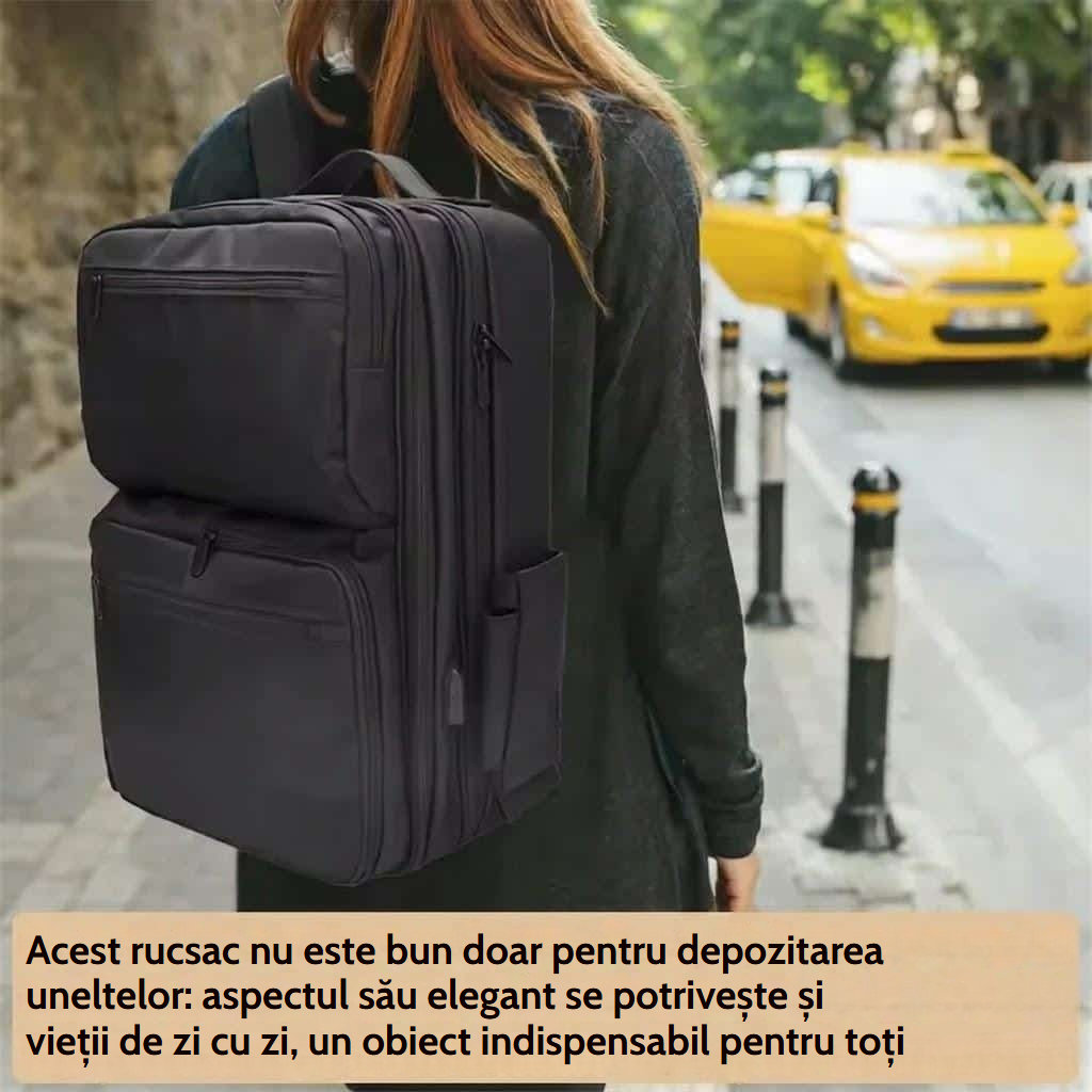 Rucsac profesional pentru machiaj și unelte de coafat, cu compartimente ajustabile