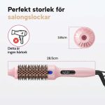 Värmeborste som slätar, lockar och ger volym, med LED-display