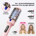 Varmebørste, der glatter, krøller og giver volumen, med LED-skærm